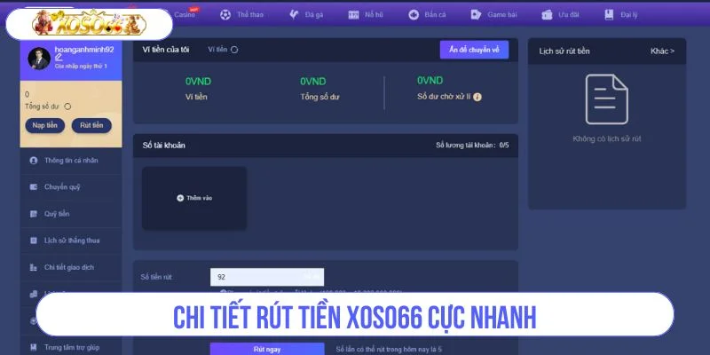 Nắm bắt hướng dẫn rút tiền XOSO66 từ A - Z cực đơn giản. 