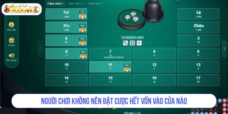 gười chơi không nên đặt cược hết vốn vào cửa nào.