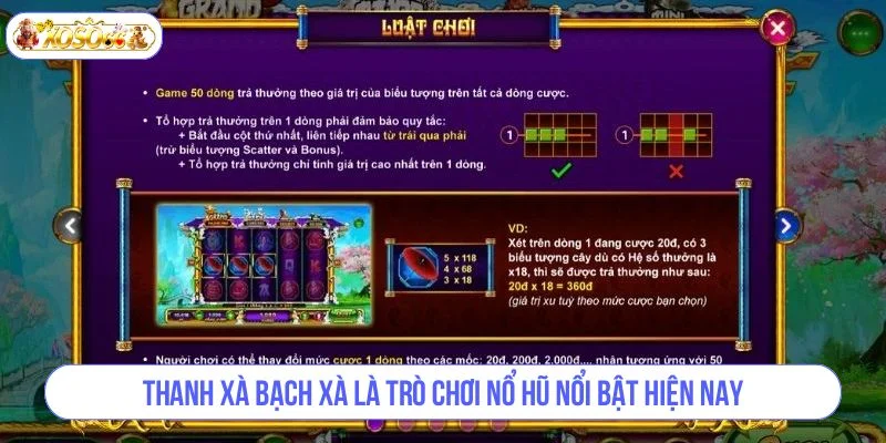 Thanh xà bạch xà là trò chơi nổ hũ nổi bật hiện nay.