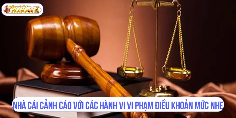 Trang game đưa ra cảnh báo với những lỗi vi phạm điều khoản mức nhẹ